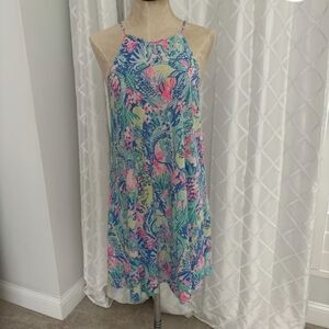 Lilly Pulitzer Margot Swing Dress In Mermaid Cove Print Size Medium Y2K Vintage